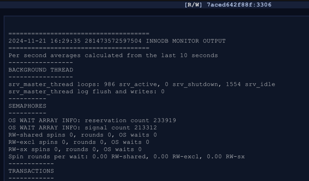 Dolphie INNODB status panel